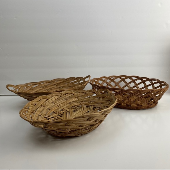 Set of 3 VTG Baskets Boho Basket Wall Home Decor - Picture 2 of 16